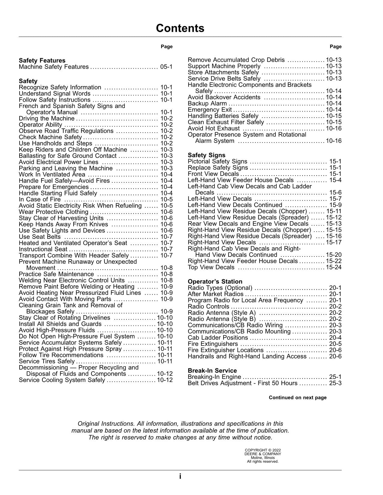 JOHN DEERE S760 S770 S780 S790 MÄHDRESCHER-BETRIEBSHANDBUCH Nr. 4