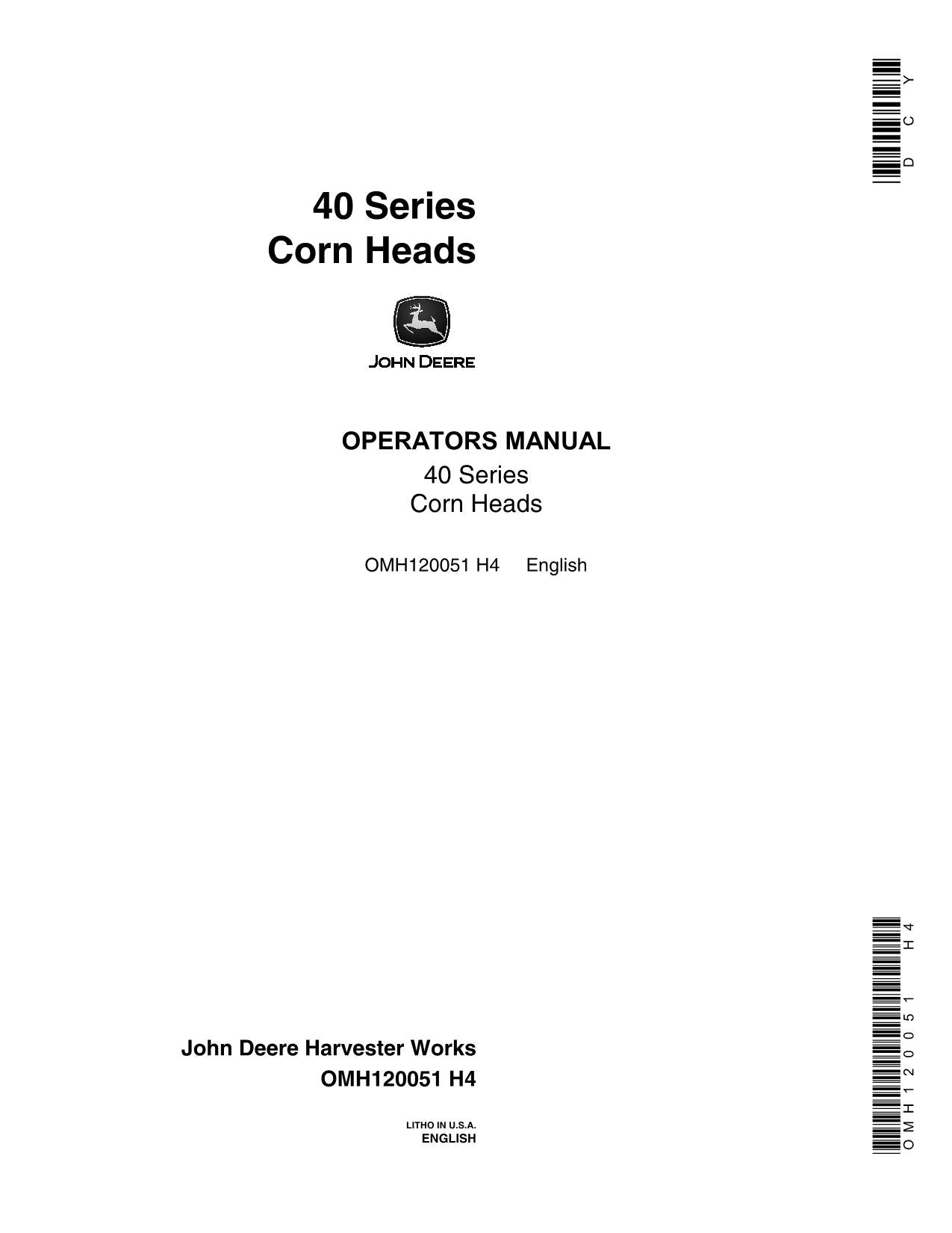 MANUEL D'UTILISATION DE LA MOISSONNEUSE-BATTEUSE JOHN DEERE 343 344 4400 243 4420 6600 6620 7720 7700 8820