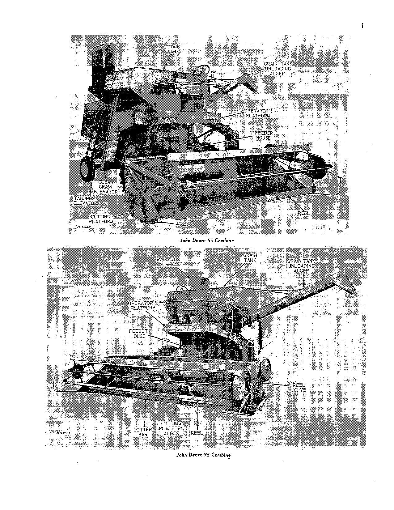 JOHN DEERE 105 55 95 COMBINE OPERATOR MANUAL #1