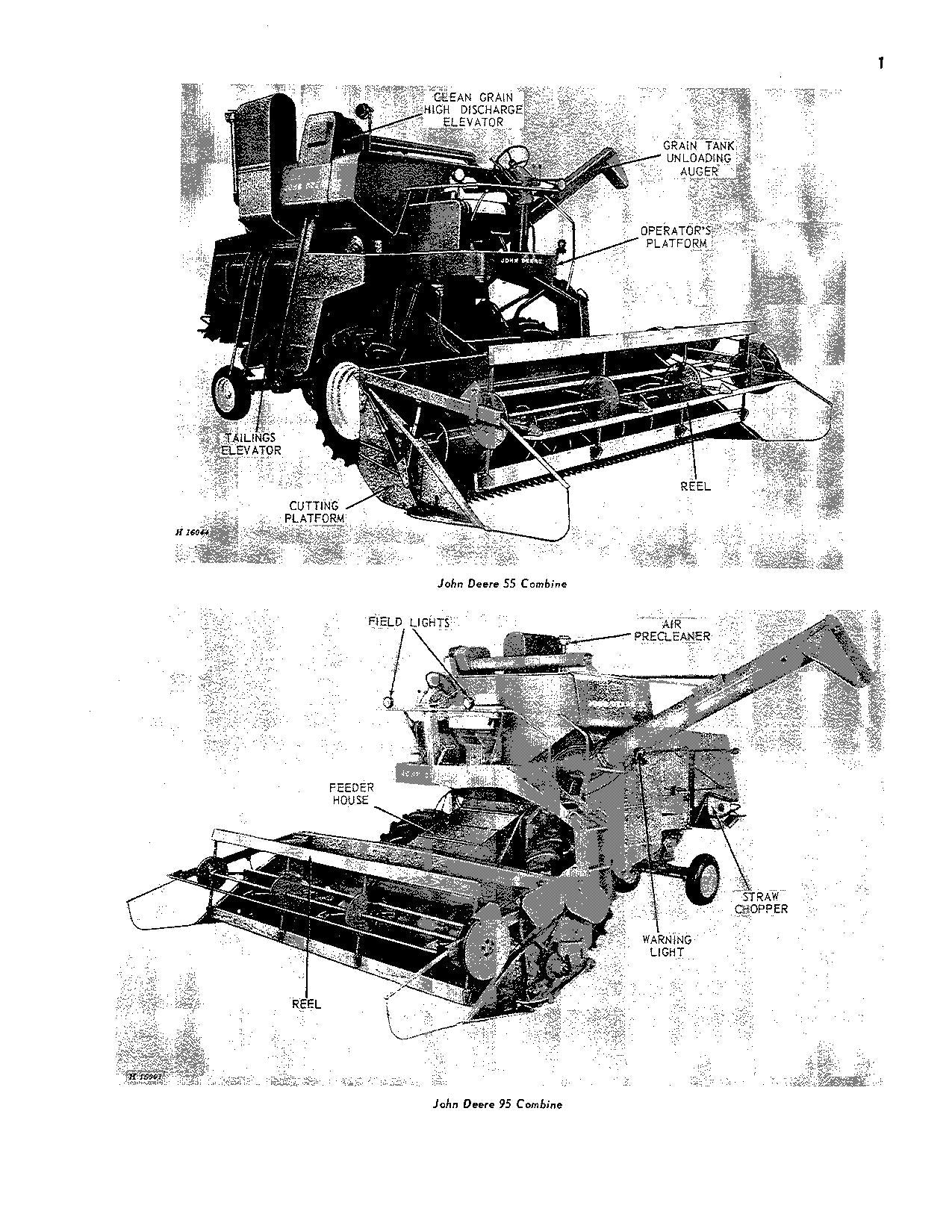 JOHN DEERE 105 55 95 MÄHDRESCHER-BETRIEBSHANDBUCH Nr. 3