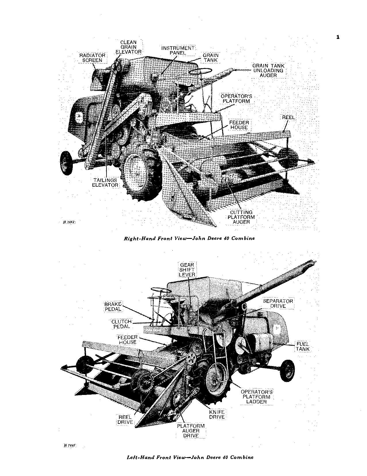 JOHN DEERE 40 COMBINE OPERATOR MANUAL #2