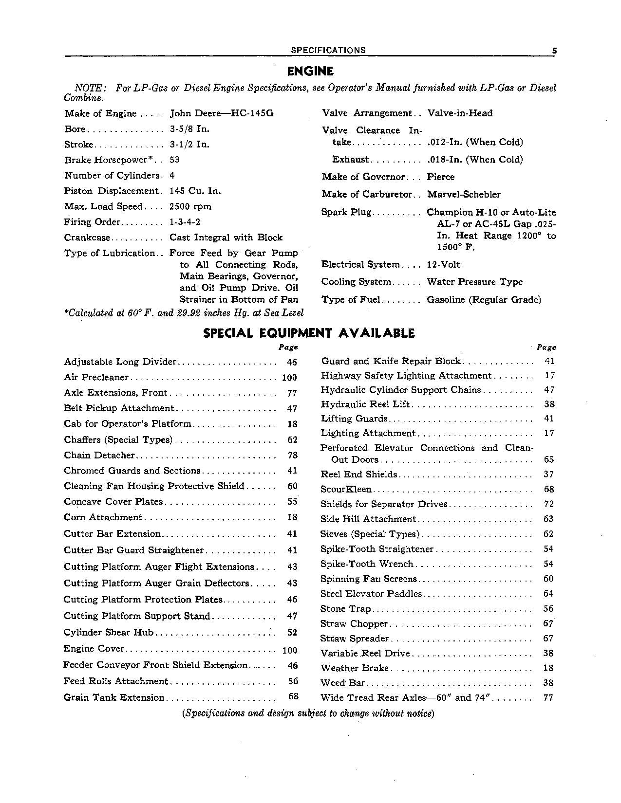 JOHN DEERE 45 MÄHDRESCHER-BETRIEBSHANDBUCH NR. 9