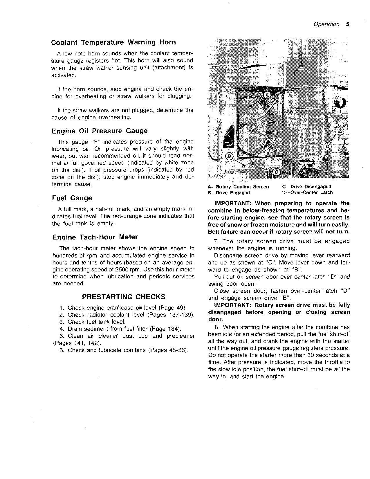 JOHN DEERE 3300 4400 COMBINE OPERATOR MANUAL