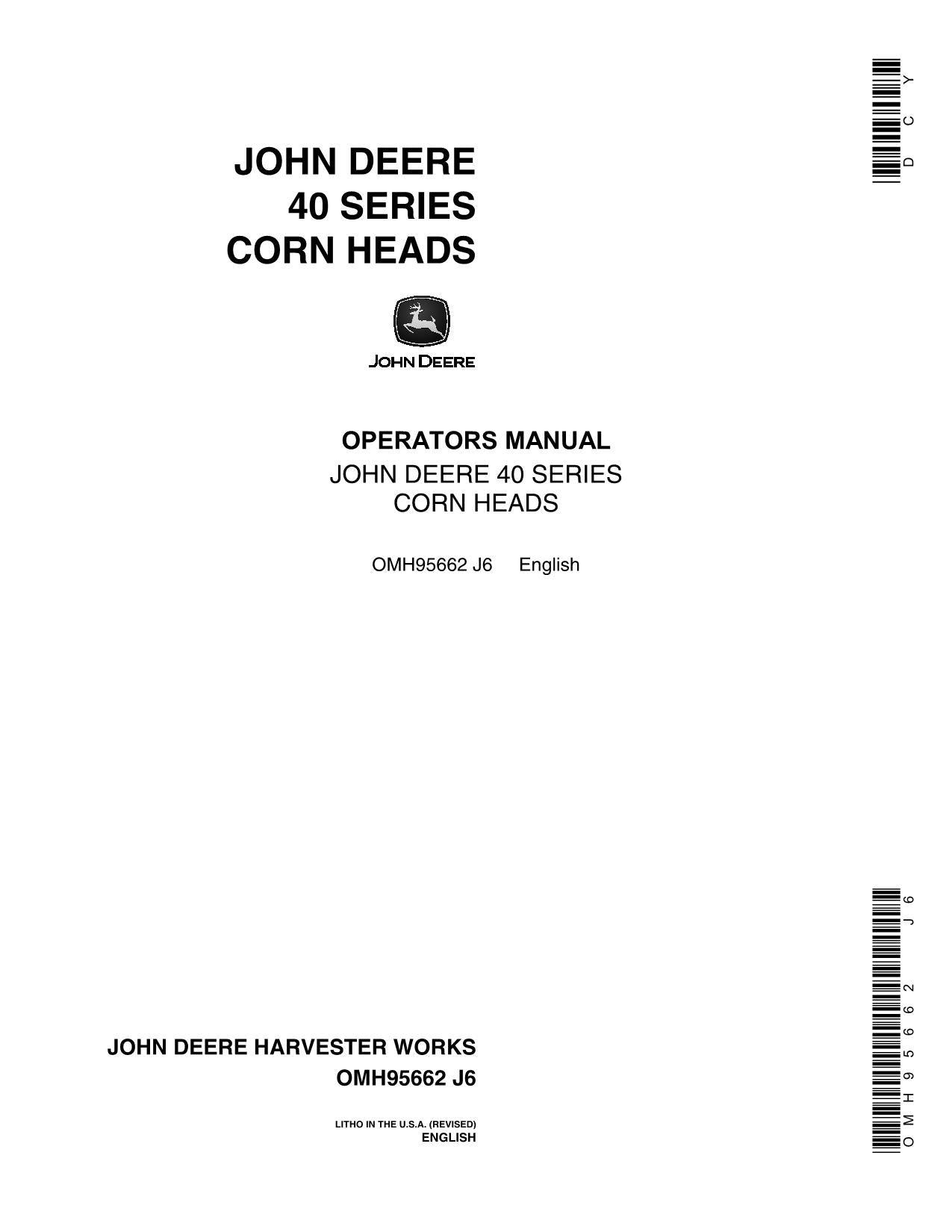 JOHN DEERE 4400 6600 6620 7700 3300 5400 443 MÄHDRESCHER-BETRIEBSHANDBUCH