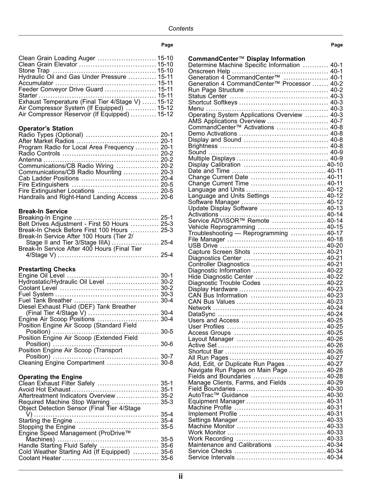 JOHN DEERE S760 S770 S780 S790 MÄHDRESCHER-BETRIEBSHANDBUCH Nr. 6