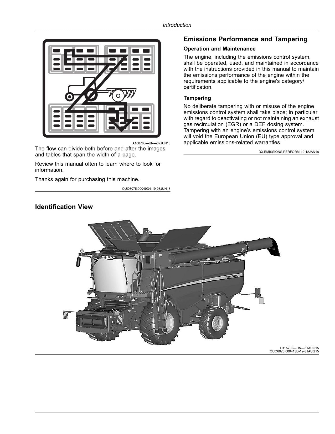 JOHN DEERE S760 S770 S780 S785 S790 MÄHDRESCHER-BETRIEBSHANDBUCH Nr. 3