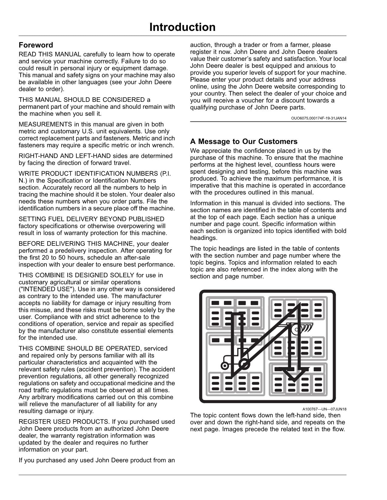 JOHN DEERE S760 S770 S780 S785 S790 MÄHDRESCHER-BETRIEBSHANDBUCH Nr. 3