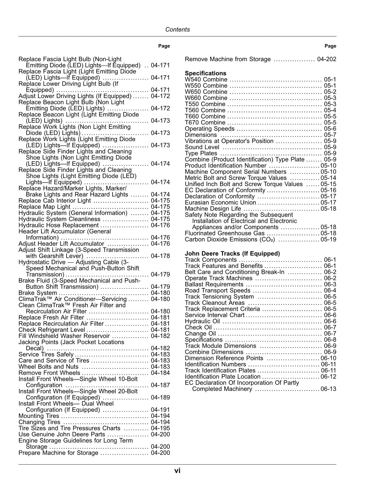 JOHN DEERE W540 W550 W650 W660 T550 T560 COMBINE OPERATOR MANUAL 120000-