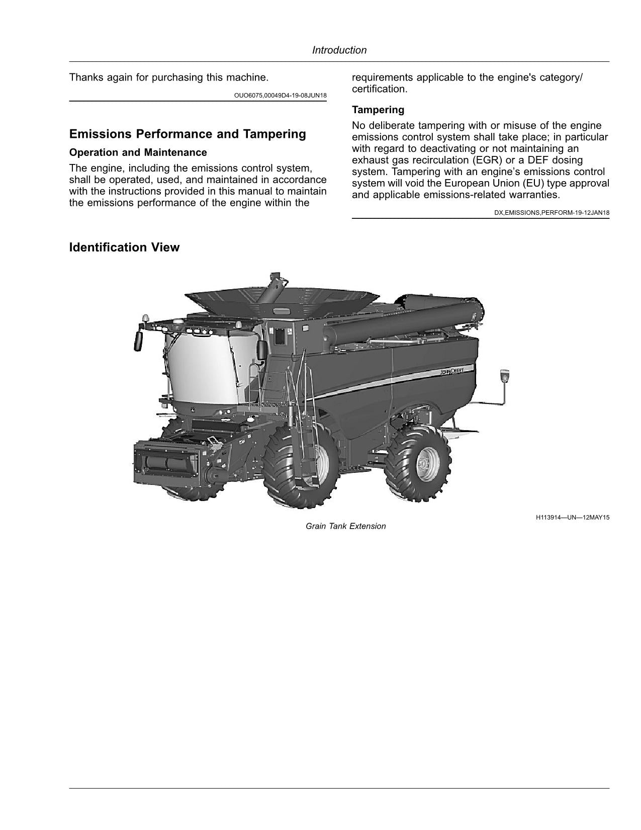 JOHN DEERE S760 S780 S770 S790 COMBINE OPERATOR MANUAL #7