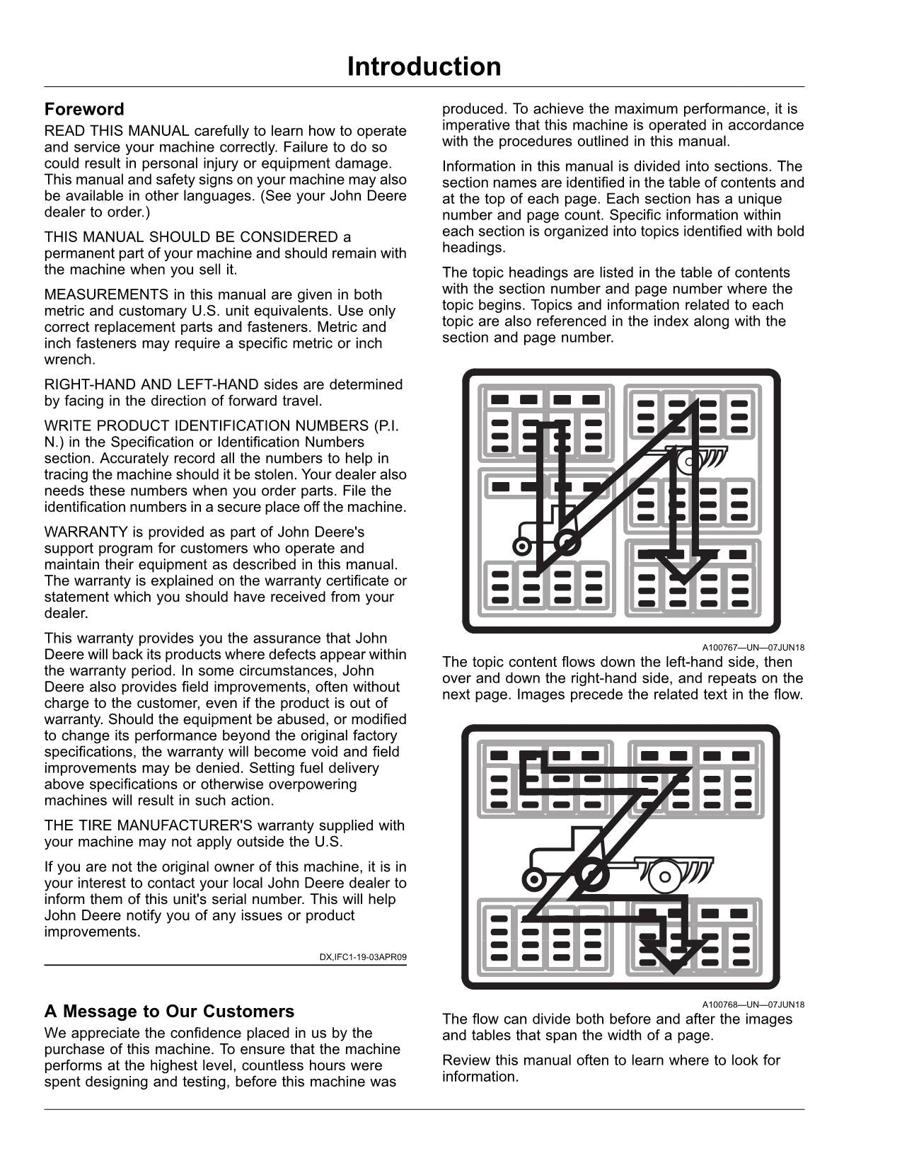 JOHN DEERE X9 1000 1100 COMBINE OPERATOR MANUAL SER 815001-