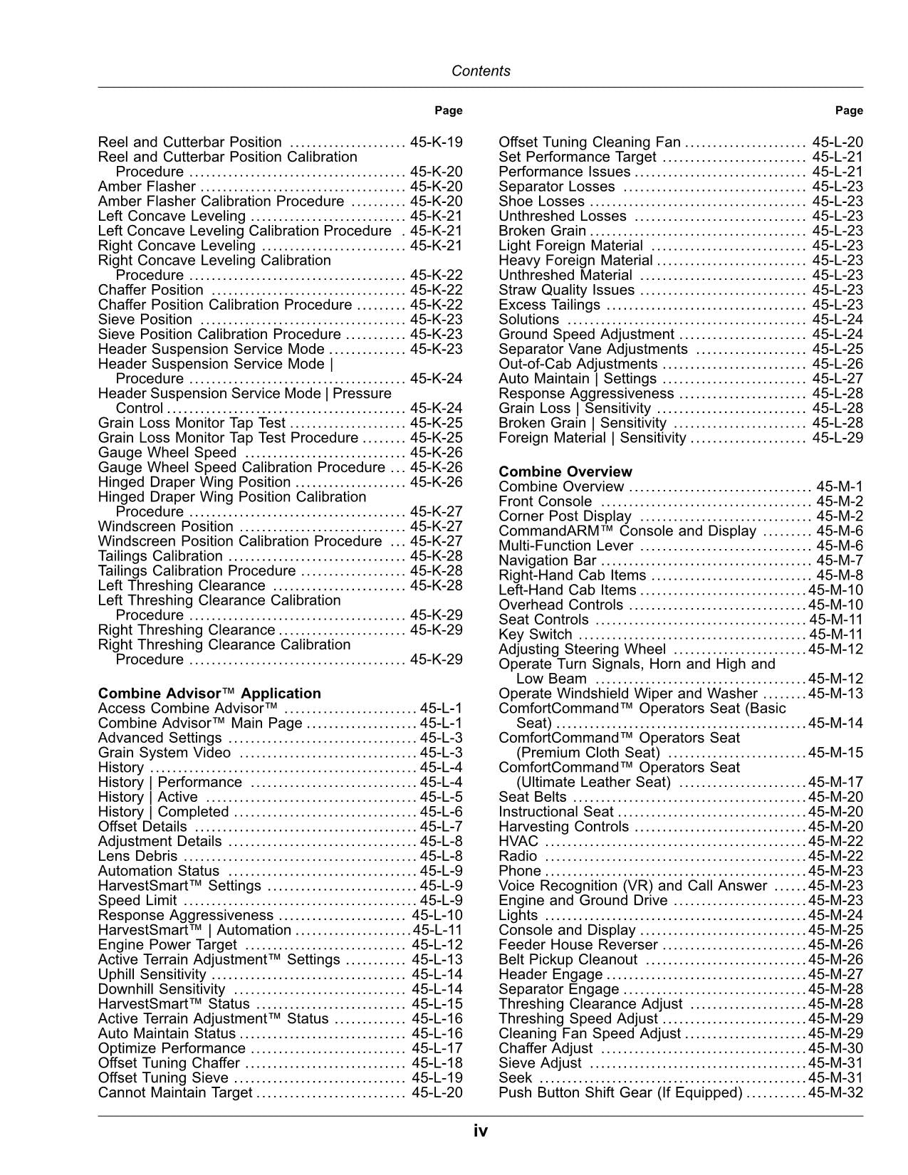 JOHN DEERE X9 1000 1100 COMBINE OPERATOR MANUAL SER 815001-