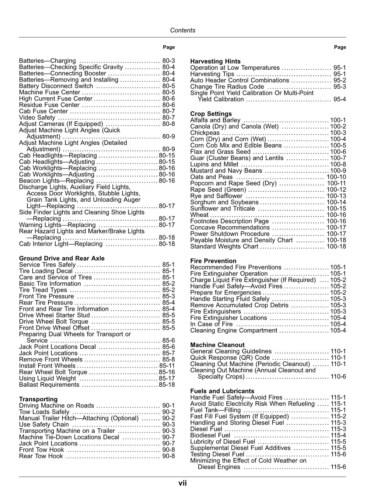 JOHN DEERE X9 1000 1100 COMBINE OPERATOR MANUAL SER 815001-