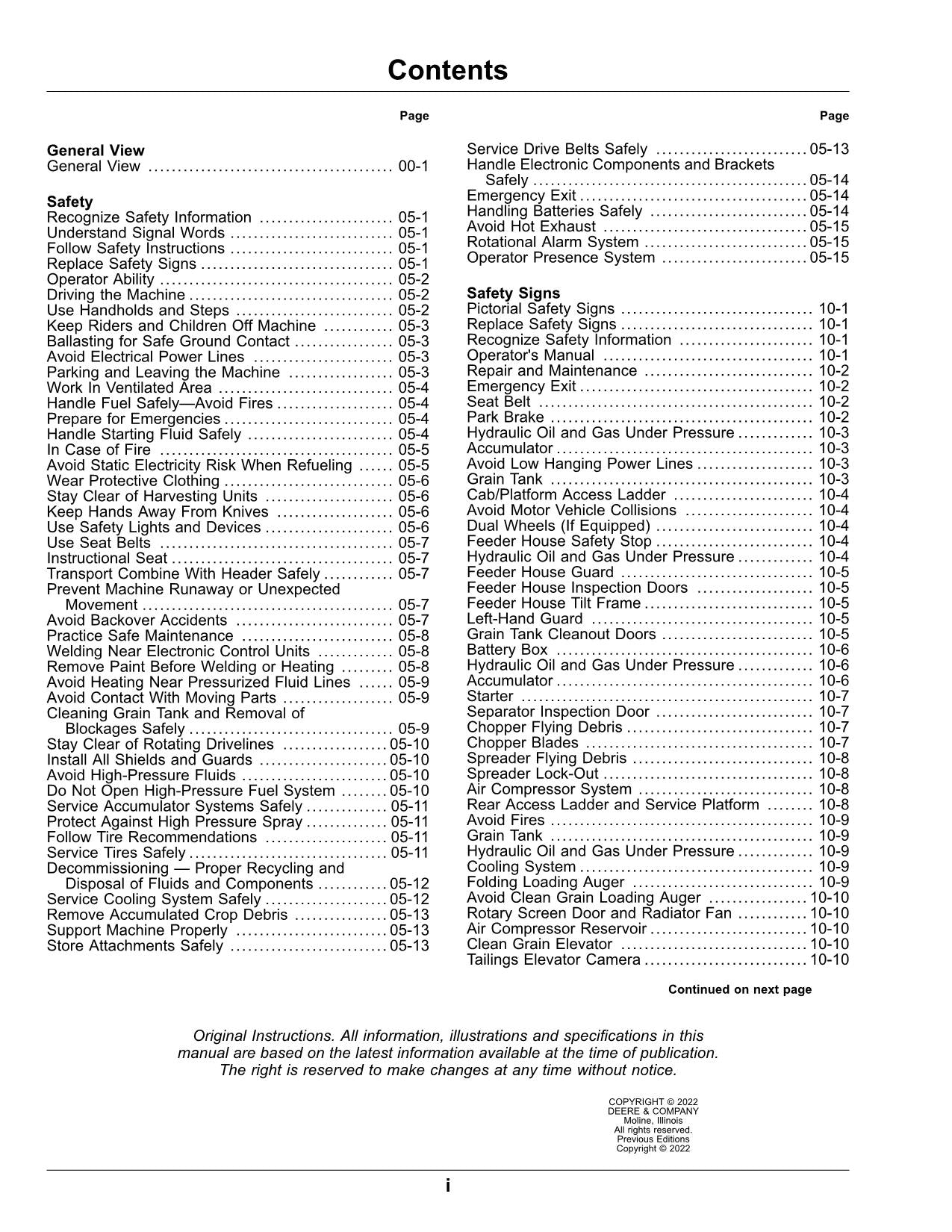 JOHN DEERE S760   S780   S770   S790 COMBINE OPERATOR MANUAL #9