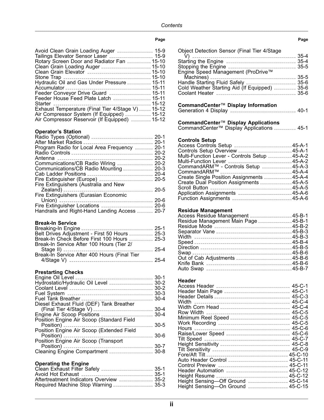 JOHN DEERE S760 S770 S780 S785 S790 MÄHDRESCHER-BETRIEBSHANDBUCH Nr. 4