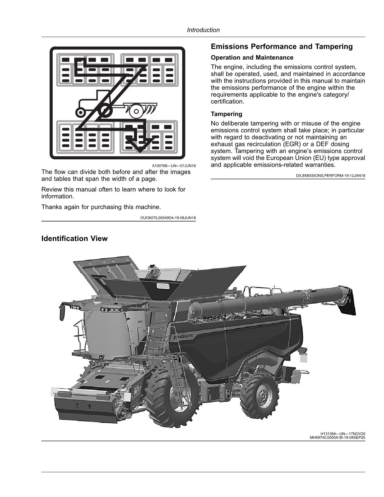 MANUEL D'UTILISATION DE LA MOISSONNEUSE-BATTEUSE JOHN DEERE X9 1000 1100 SER 815001-