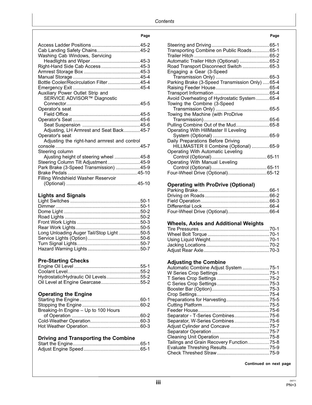 JOHN DEERE W540 W550 W650 W660 T550 T560 T660 T670 C670 MÄHDRESCHER BEDIENUNGSANLEITUNG