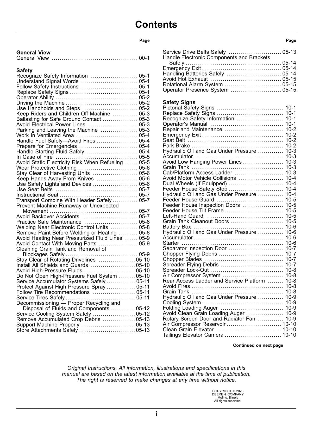 JOHN DEERE S760 S780 S770 MÄHDRESCHER-BETRIEBSHANDBUCH