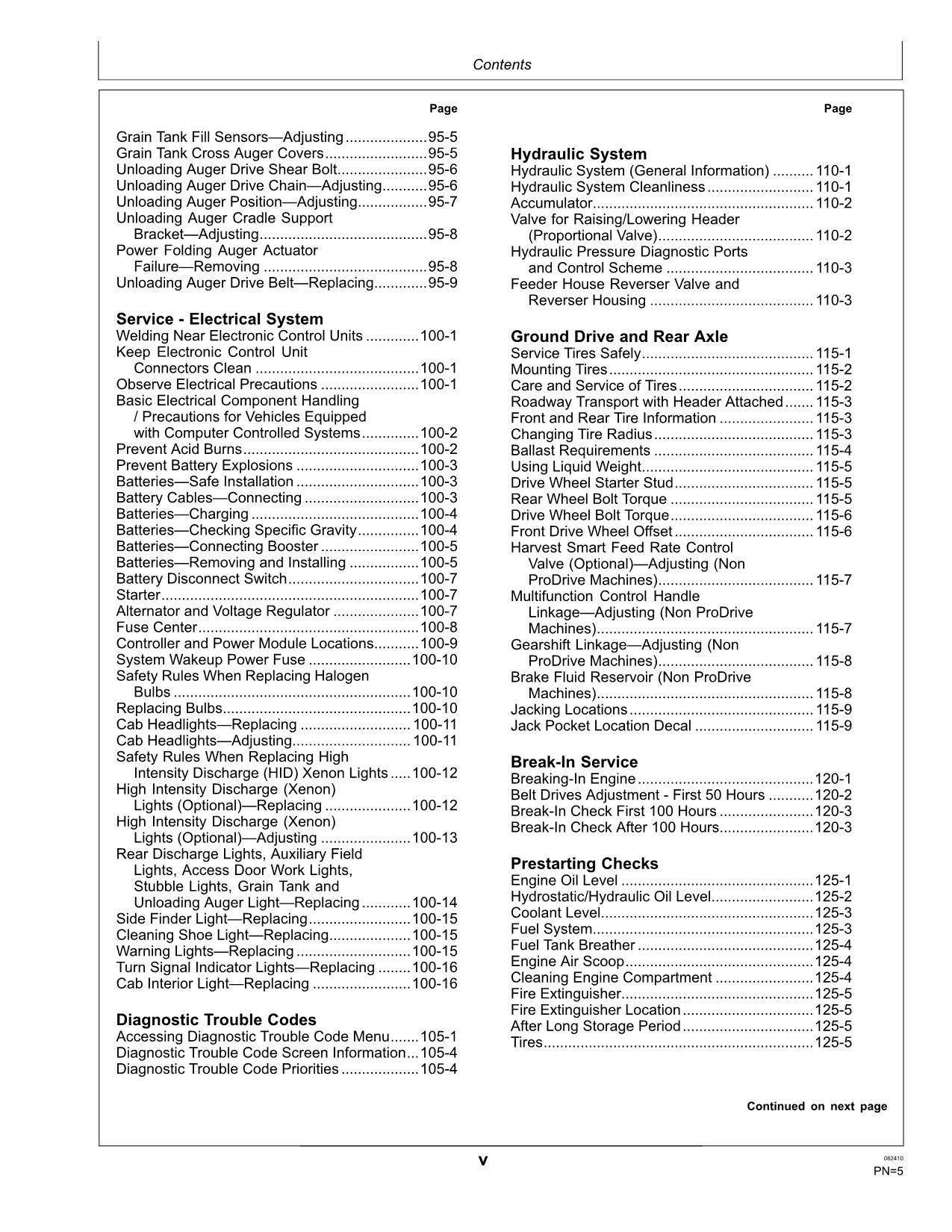 JOHN DEERE S690 MÄHDRESCHER-BETRIEBSHANDBUCH Nr. 6