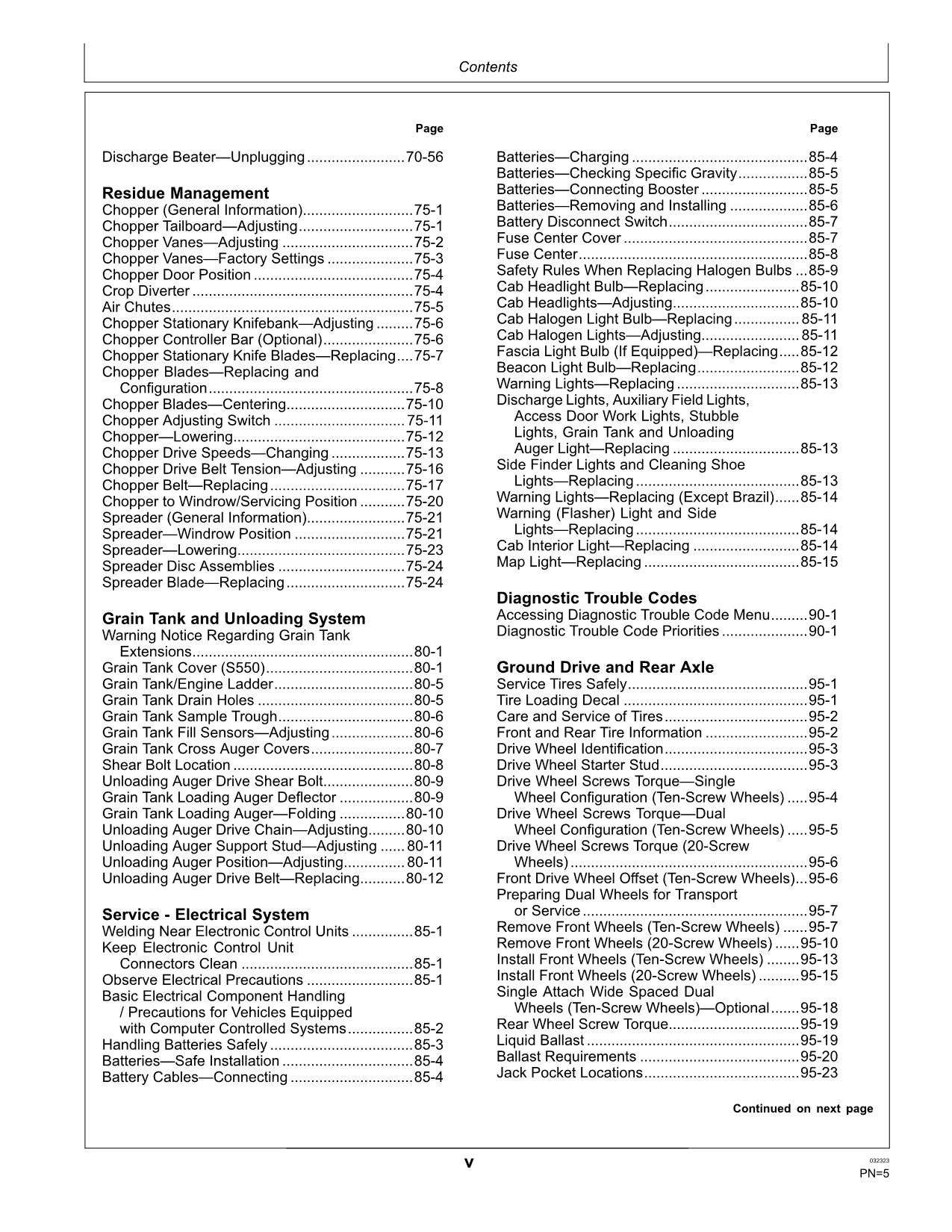 JOHN DEERE S550 COMBINE OPERATOR MANUAL #3