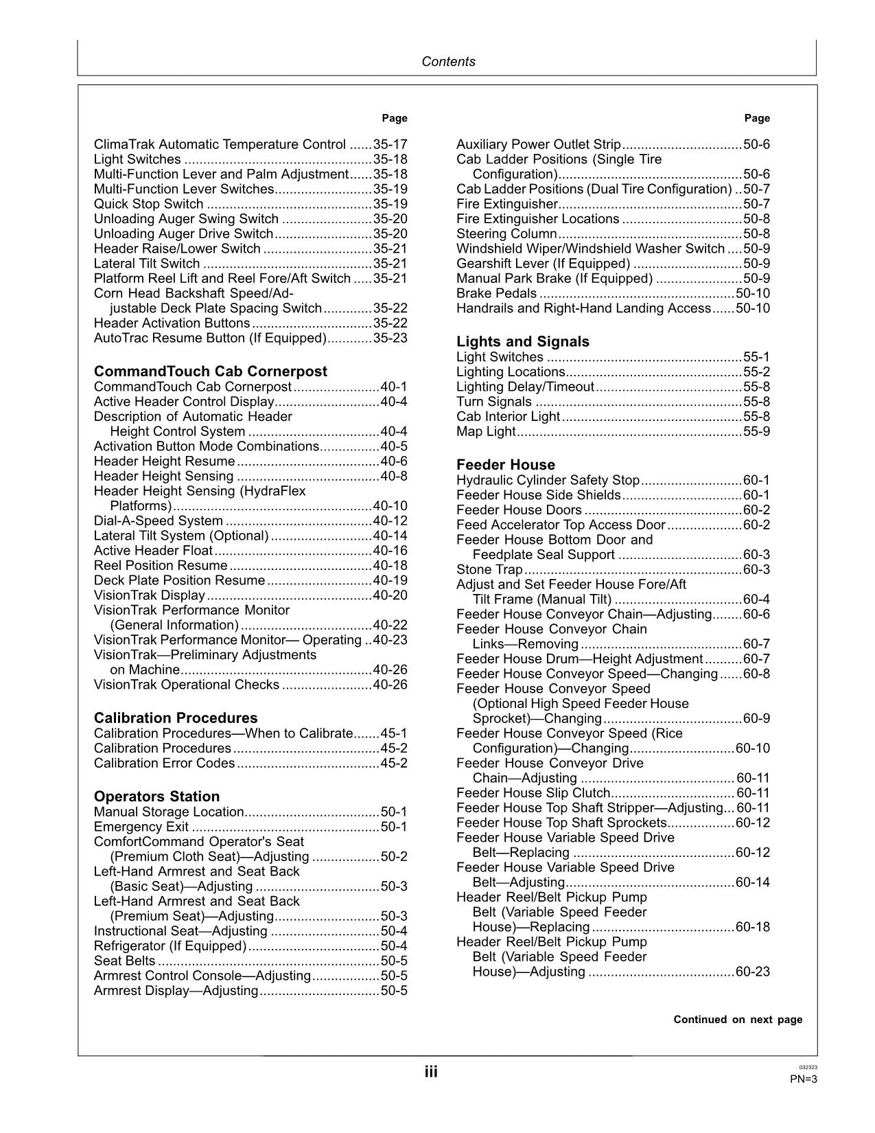 JOHN DEERE S550 COMBINE OPERATOR MANUAL #3