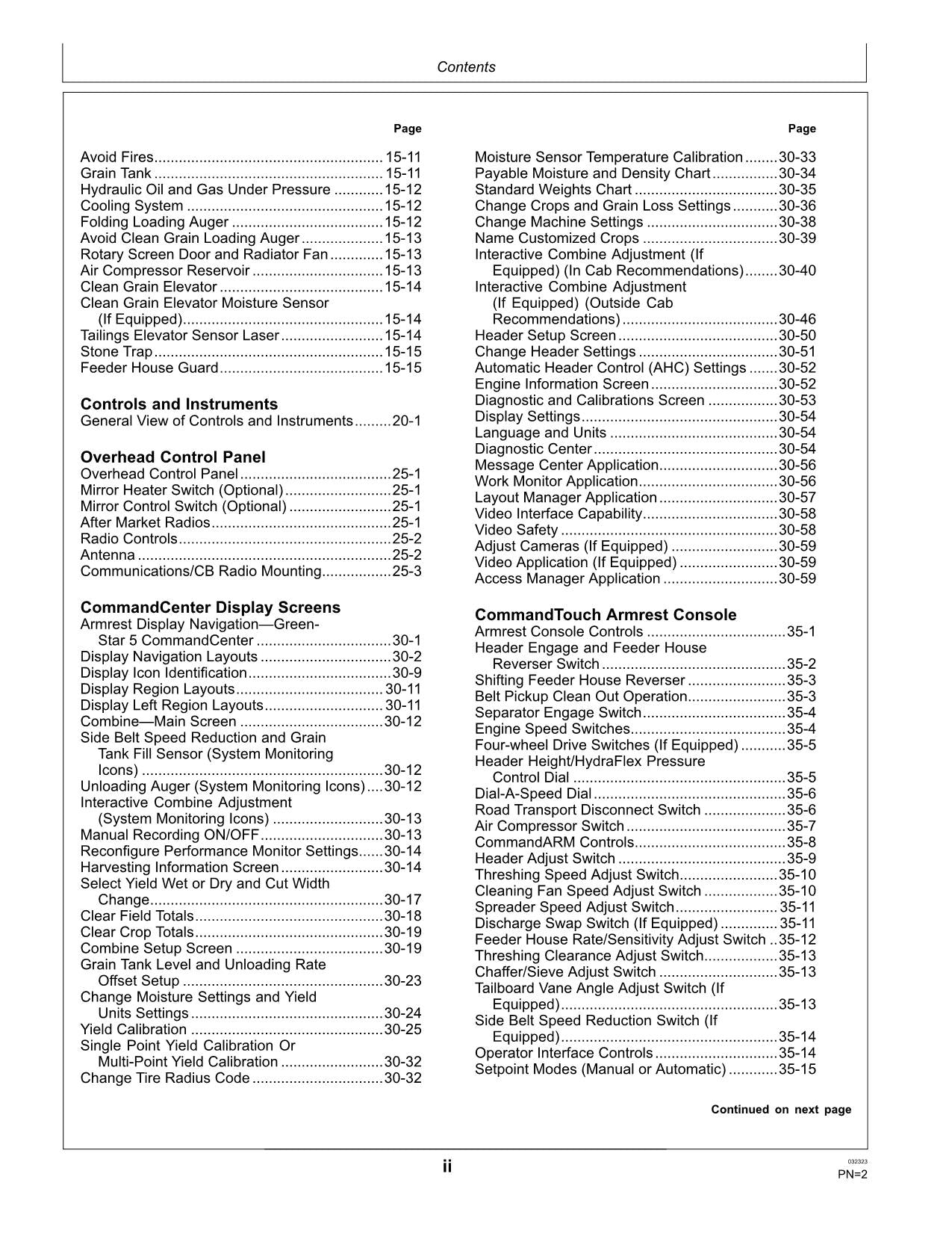 JOHN DEERE S550 COMBINE OPERATOR MANUAL #3