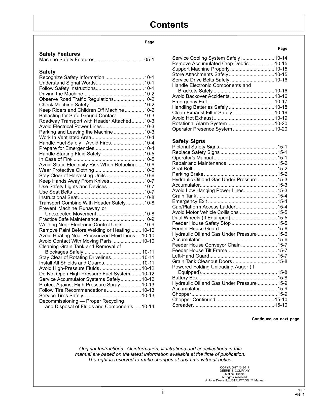 JOHN DEERE S760 S770 S780 S785 S790 MÄHDRESCHER-BETRIEBSHANDBUCH Nr. 6