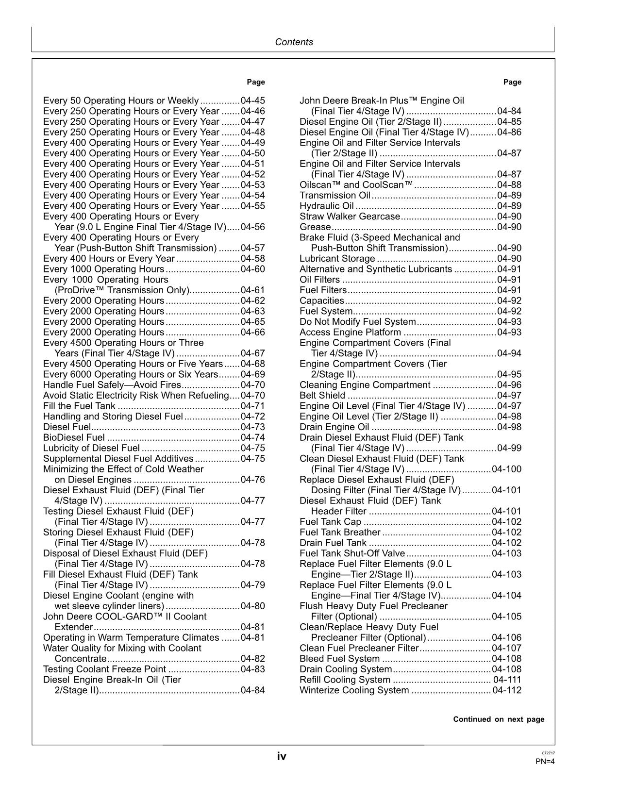 JOHN DEERE T670 MÄHDRESCHER-BETRIEBSHANDBUCH