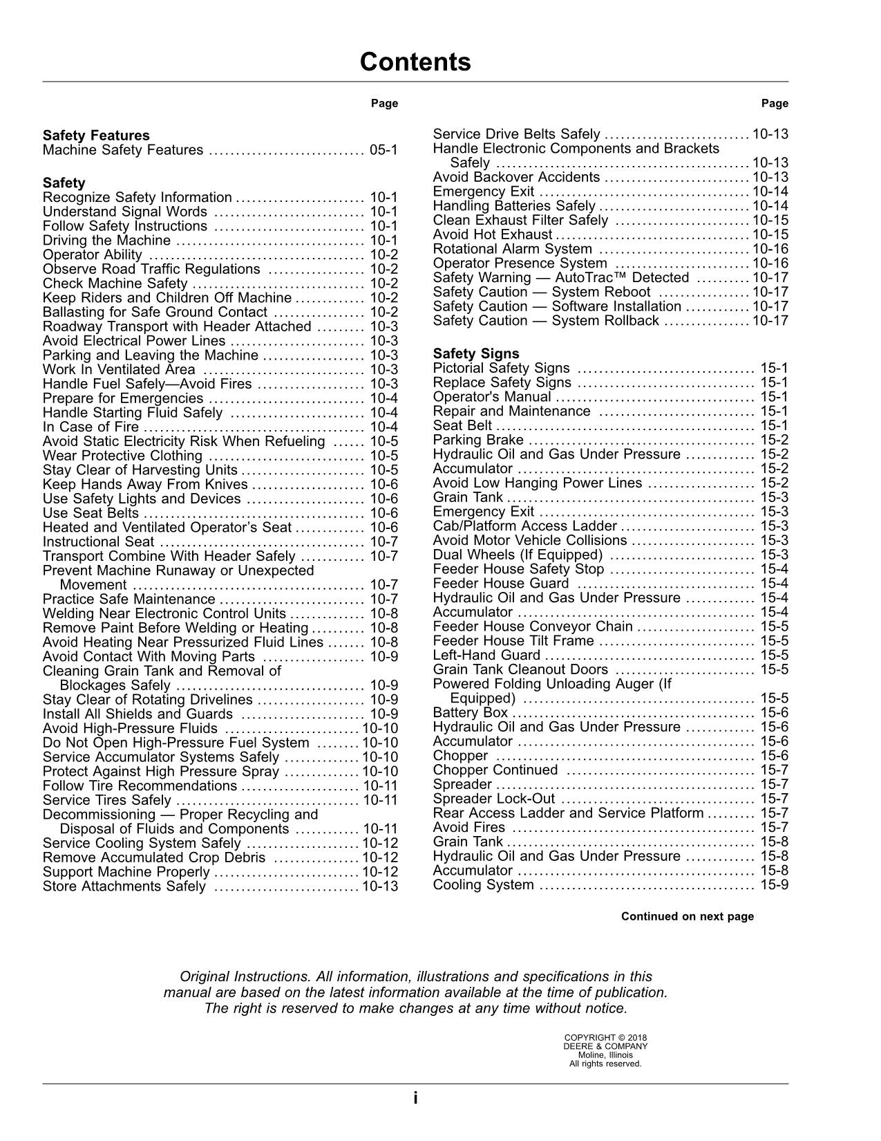 JOHN DEERE S760 S770 S780 S785 S790 HILLMASTER COMBINE OPERATOR MANUAL #3