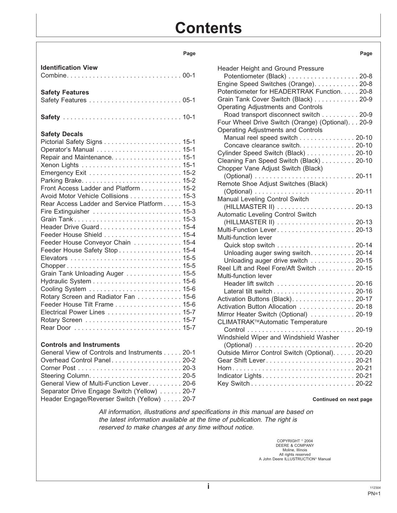 JOHN DEERE 9540i 9560i 9580i 9640i 9660i 9680i 9780i MÄHDRESCHER-BETRIEBSHANDBUCH