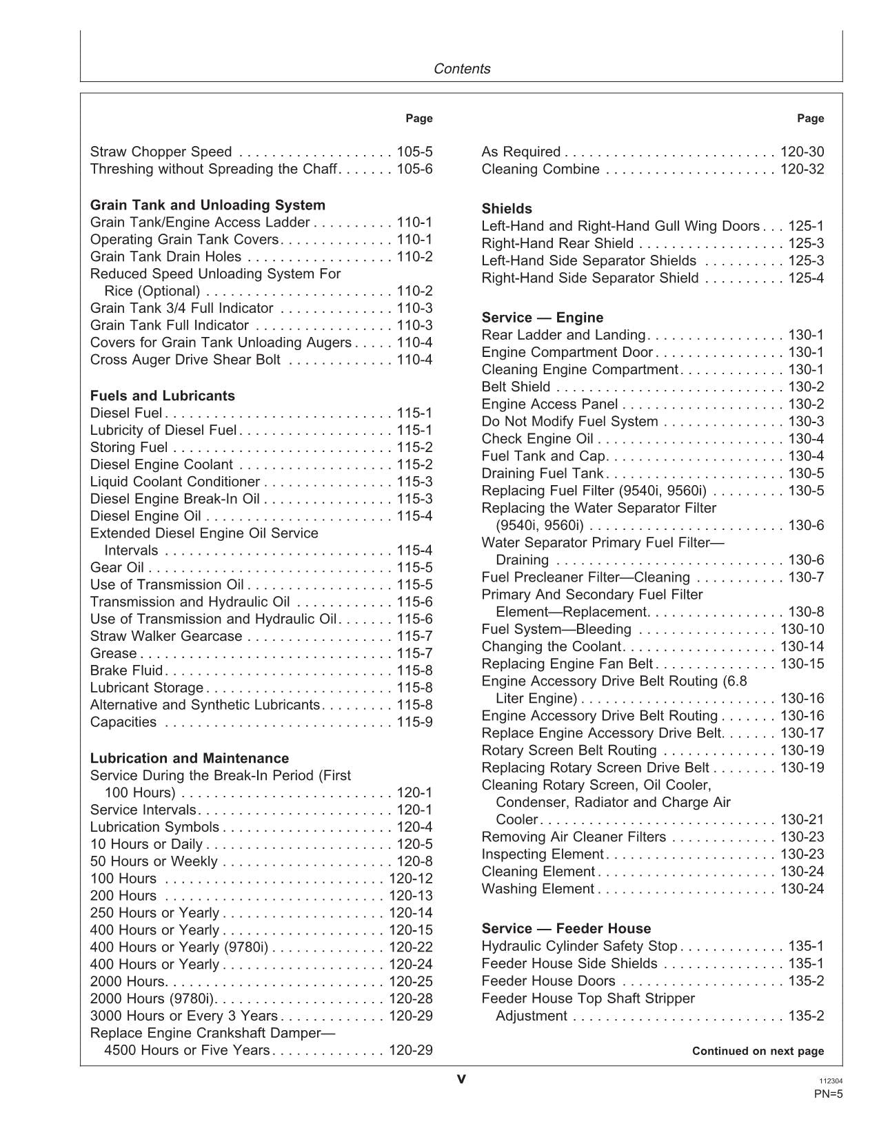 JOHN DEERE 9540i 9560i 9580i 9640i 9660i 9680i 9780i COMBINE OPERATOR MANUAL