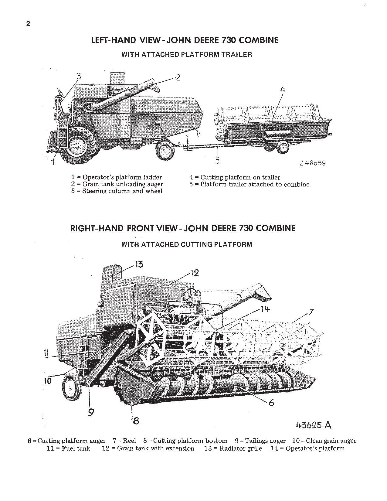 JOHN DEERE 53 630 730 COMBINE OPERATOR MANUAL