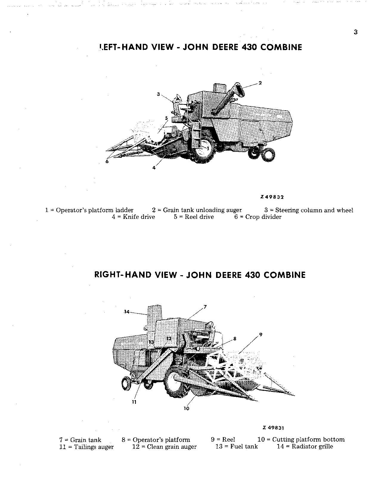 JOHN DEERE 330 430 COMBINE OPERATOR MANUAL