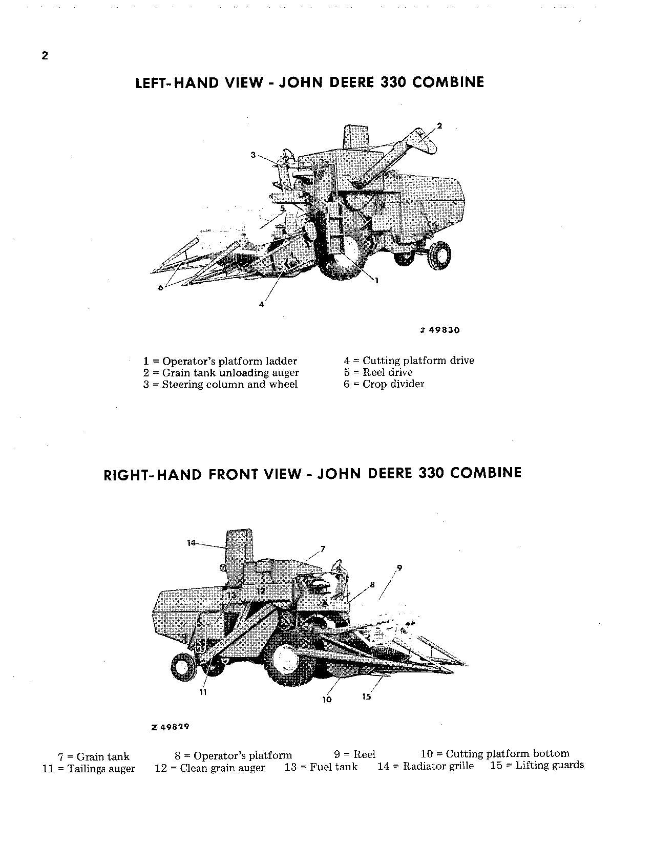 JOHN DEERE 330 430 MÄHDRESCHER BEDIENUNGSANLEITUNG