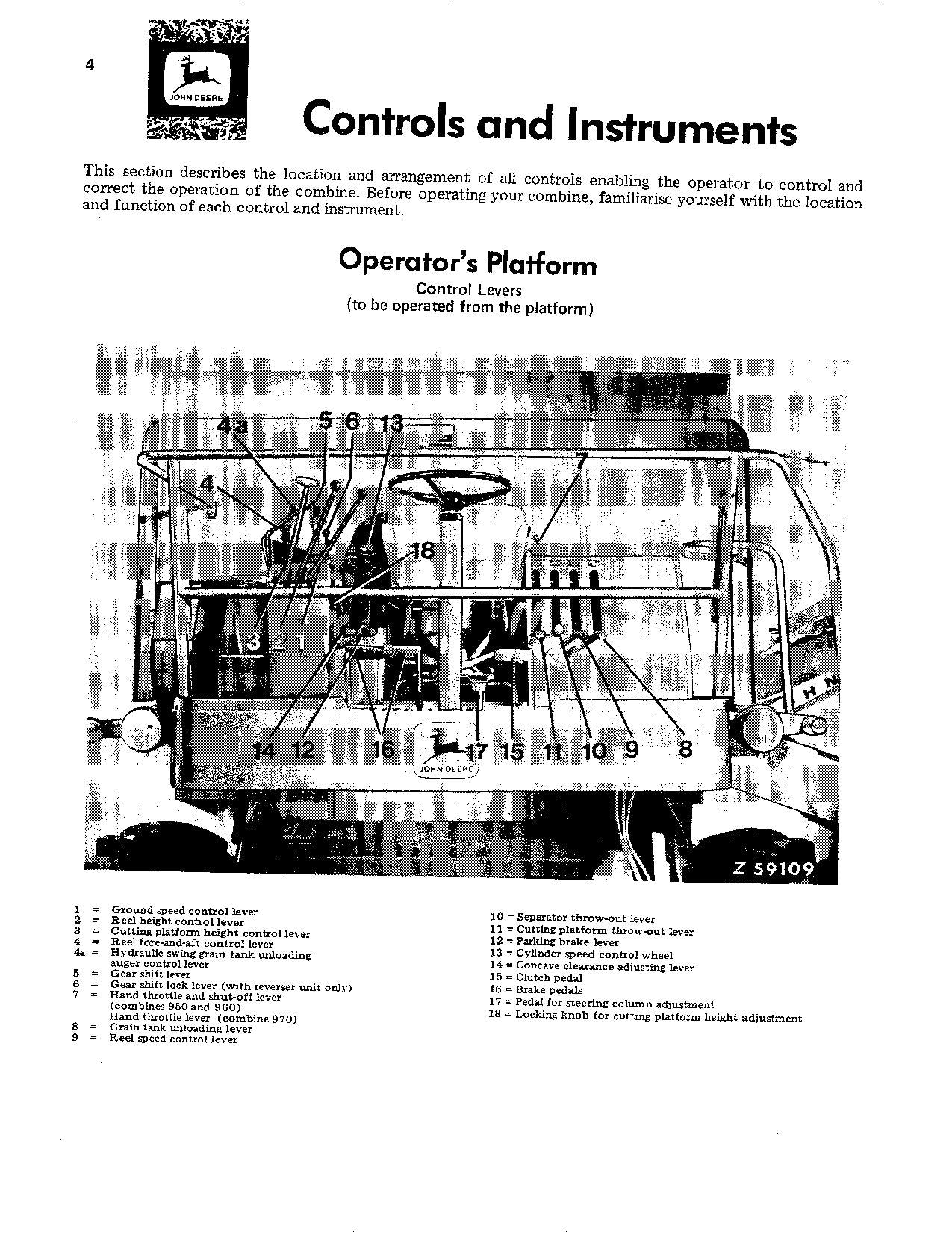 JOHN DEERE 950, 960, 970 MÄHDRESCHER-BETRIEBSHANDBUCH