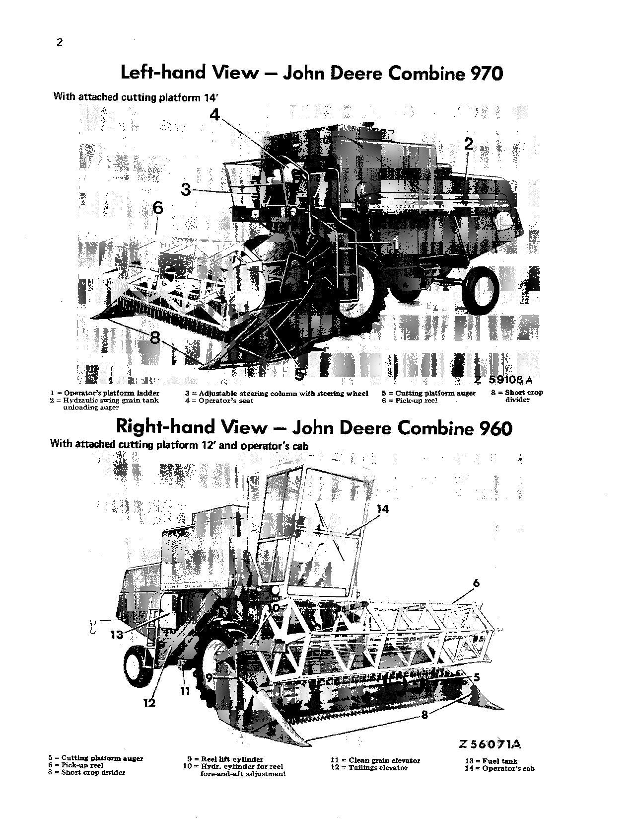 JOHN DEERE 950, 960, 970 COMBINE OPERATOR MANUAL