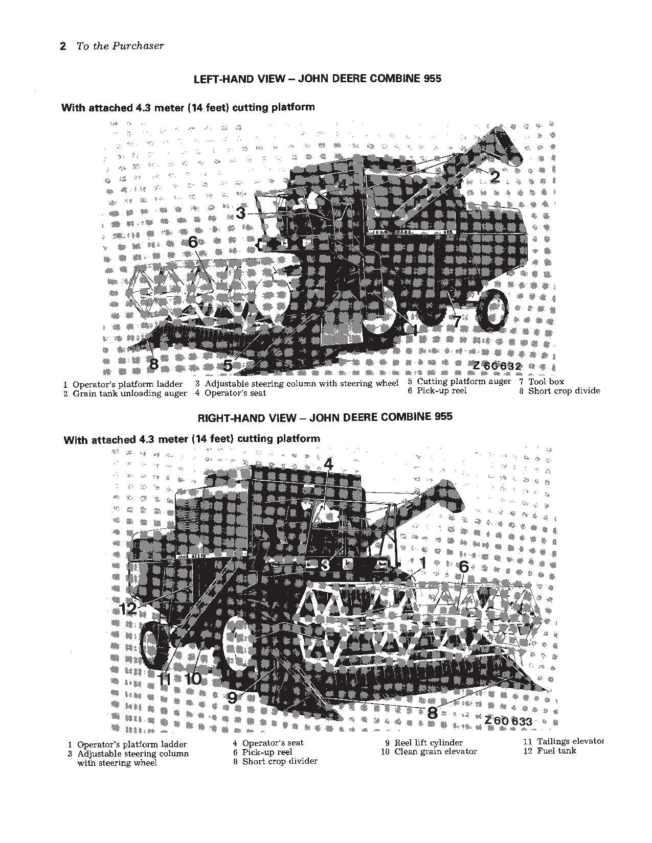 JOHN DEERE 965 965H 975 985 COMBINE OPERATOR MANUAL SER.000000-018097