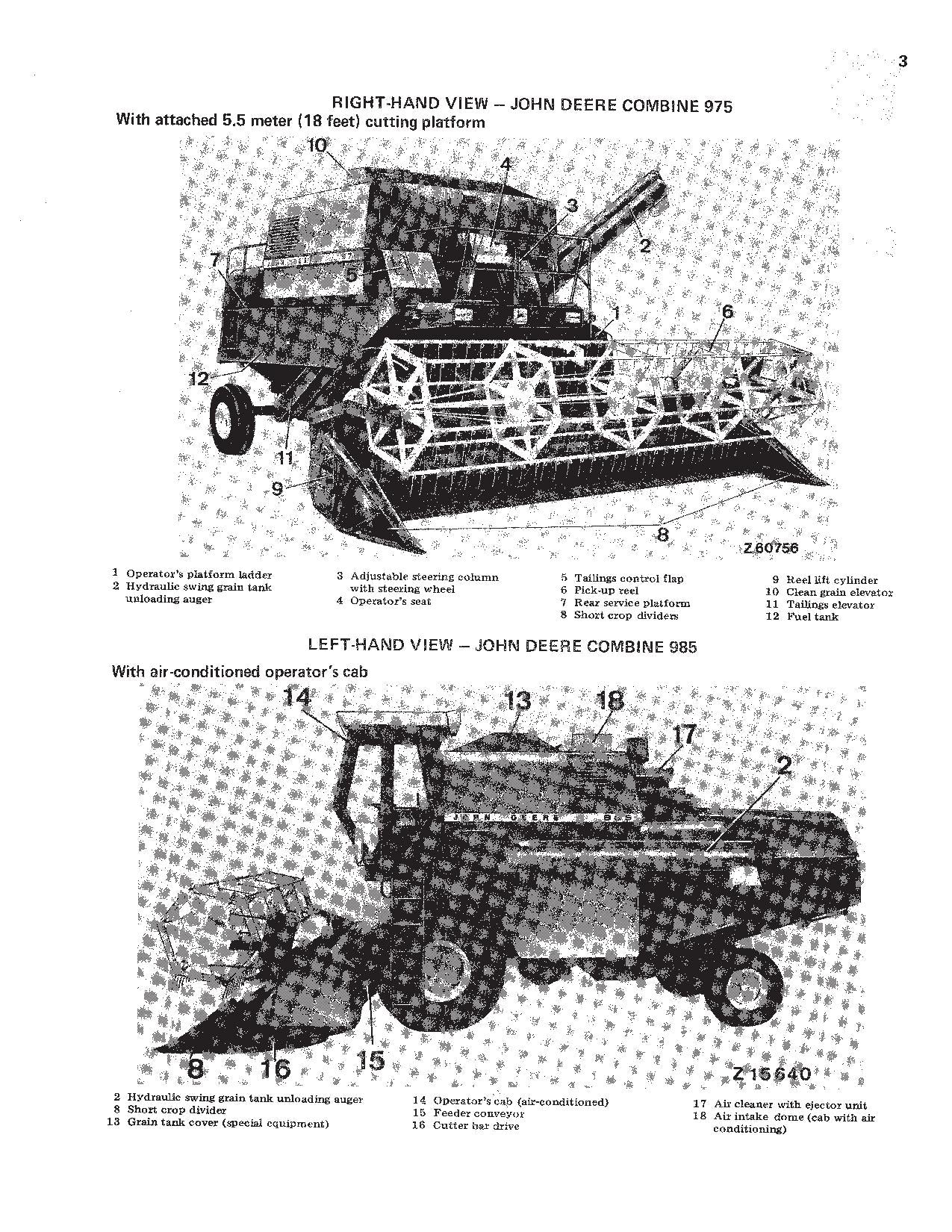 JOHN DEERE 965 965H 975 985 MÄHDRESCHER-BETRIEBSHANDBUCH OMZ91181