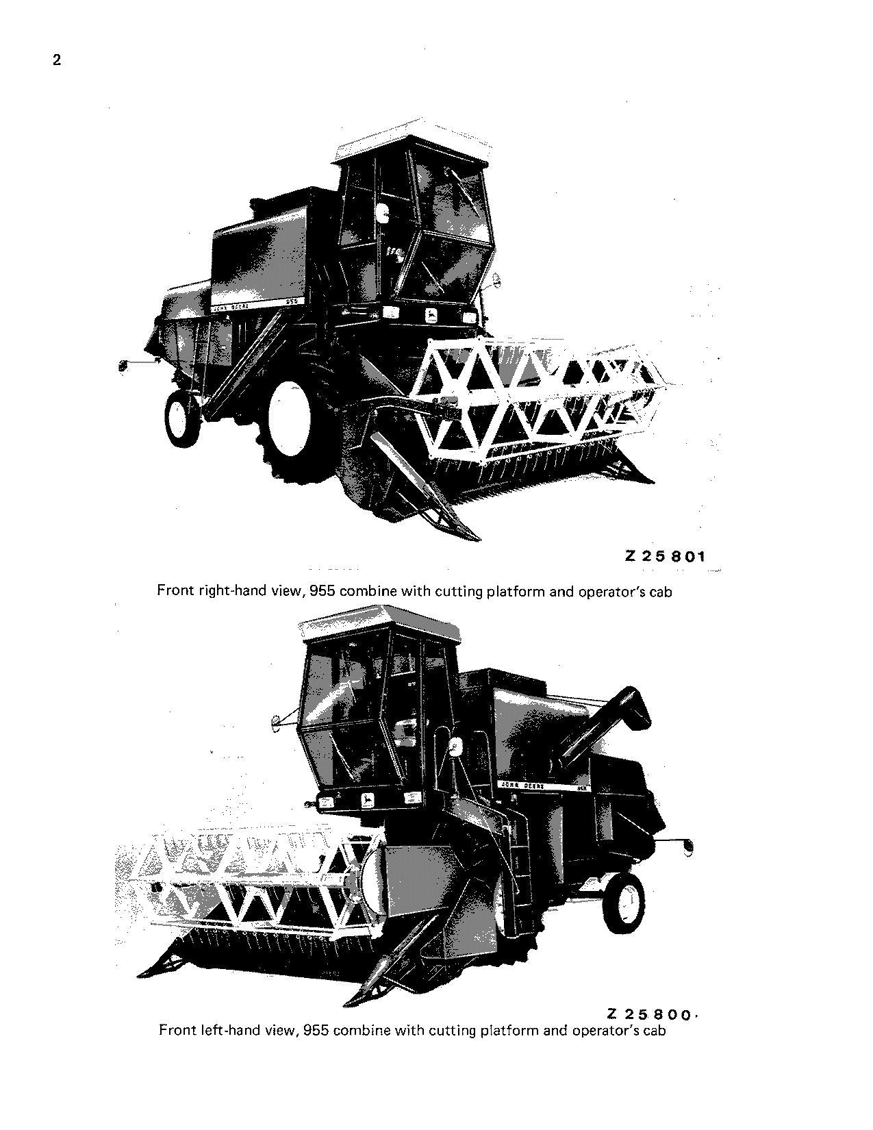 JOHN DEERE 955 COMBINE OPERATOR MANUAL