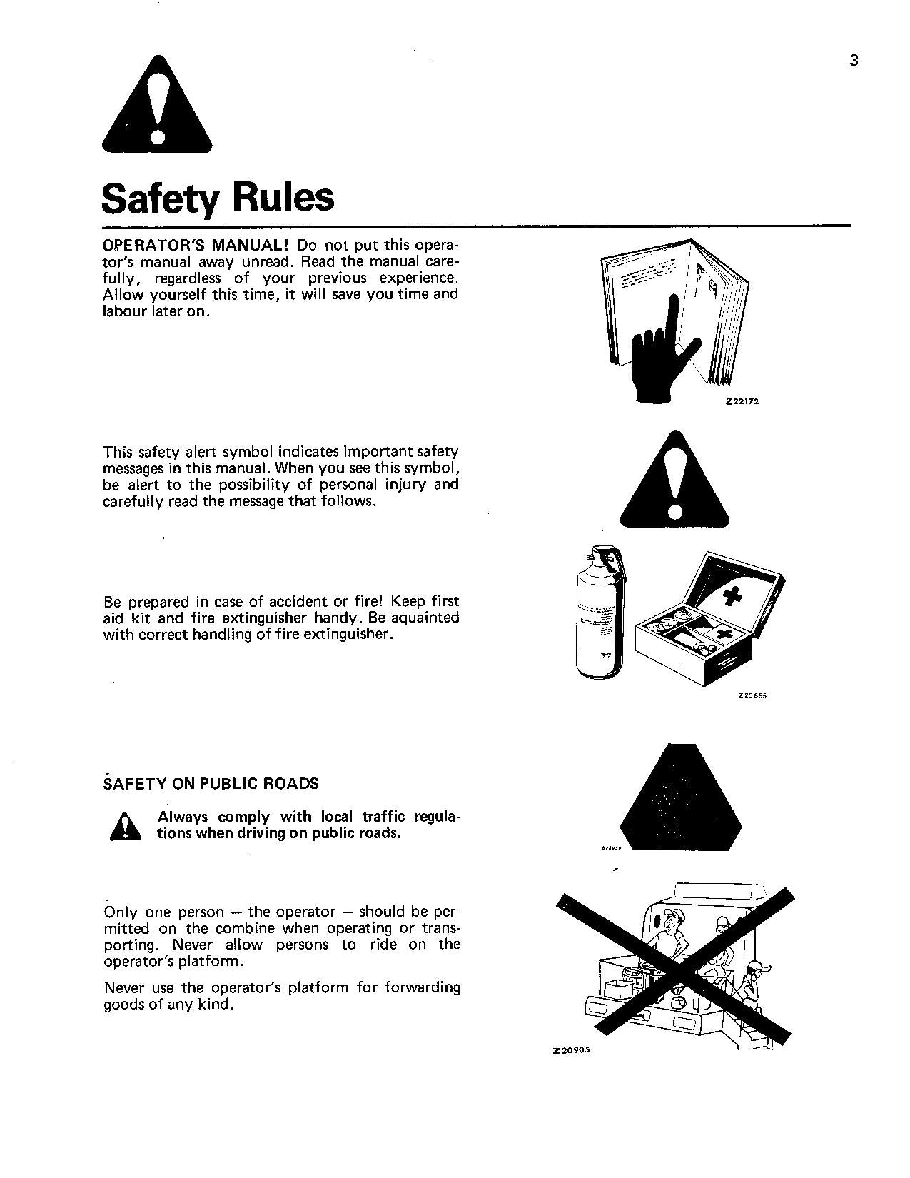 JOHN DEERE 955 COMBINE OPERATOR MANUAL