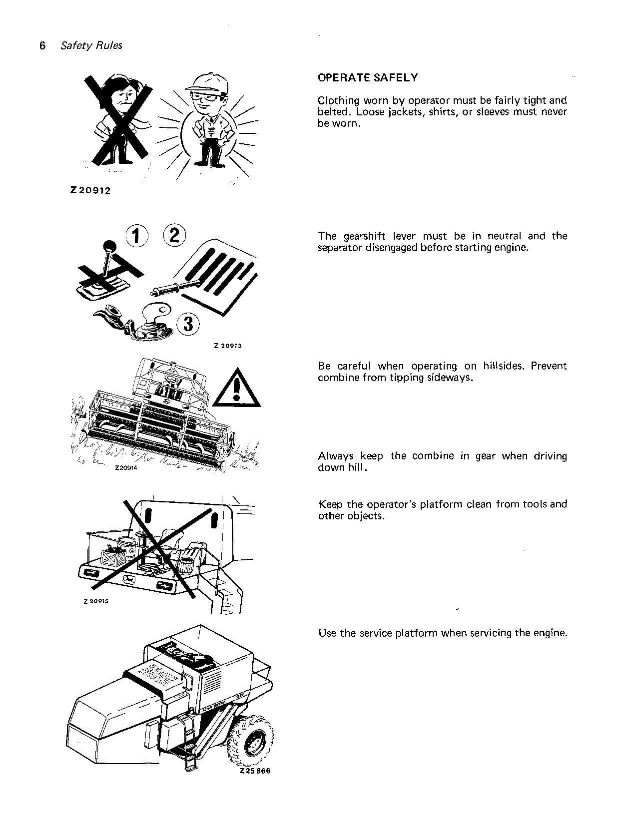 JOHN DEERE 955 COMBINE OPERATOR MANUAL