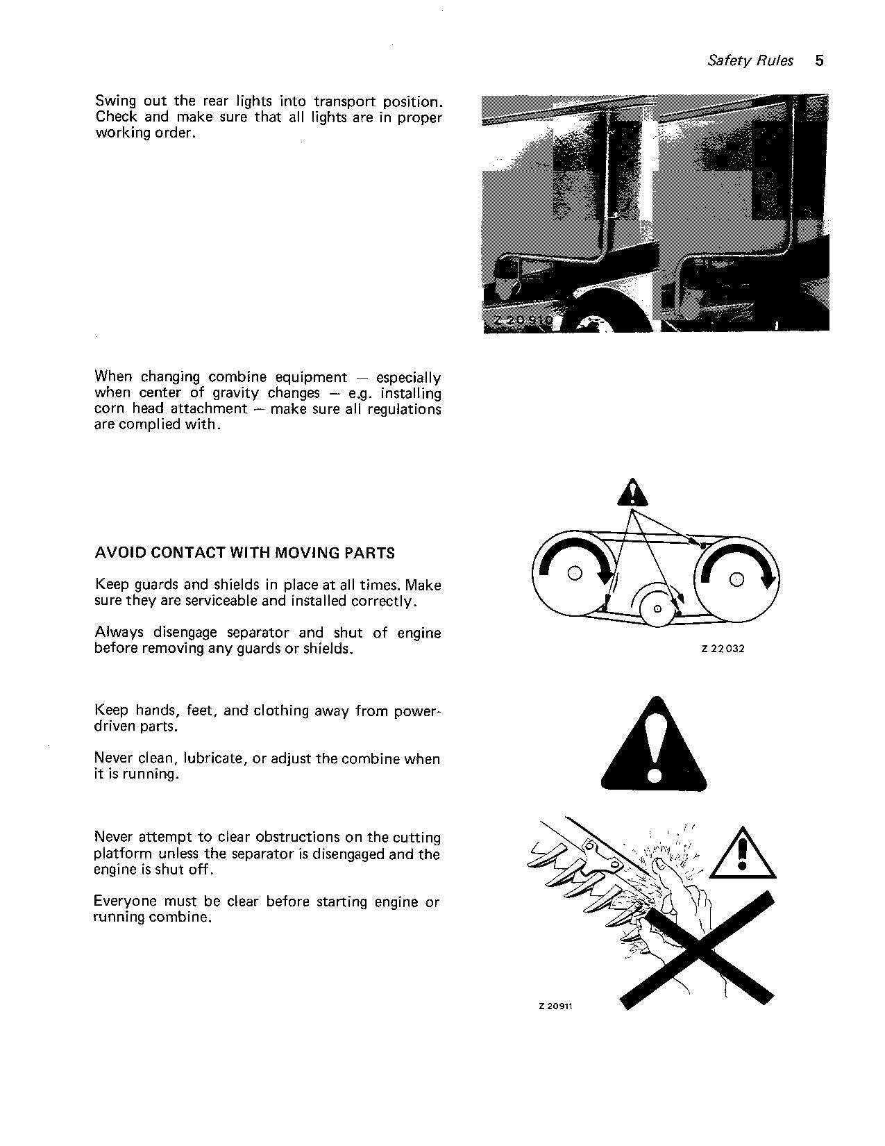 JOHN DEERE 955 COMBINE OPERATOR MANUAL