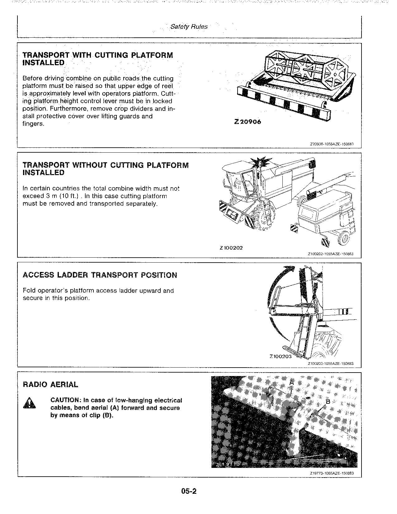 JOHN DEERE 1055 COMBINE OPERATOR MANUAL #1