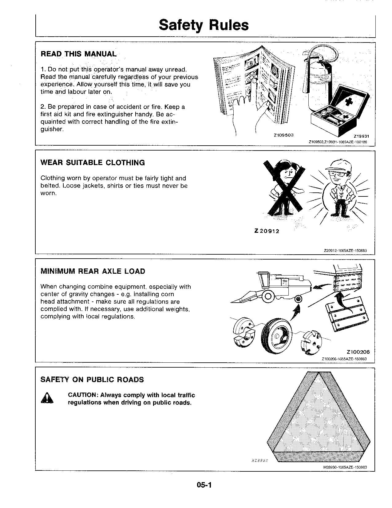 JOHN DEERE 1055 COMBINE OPERATOR MANUAL #1