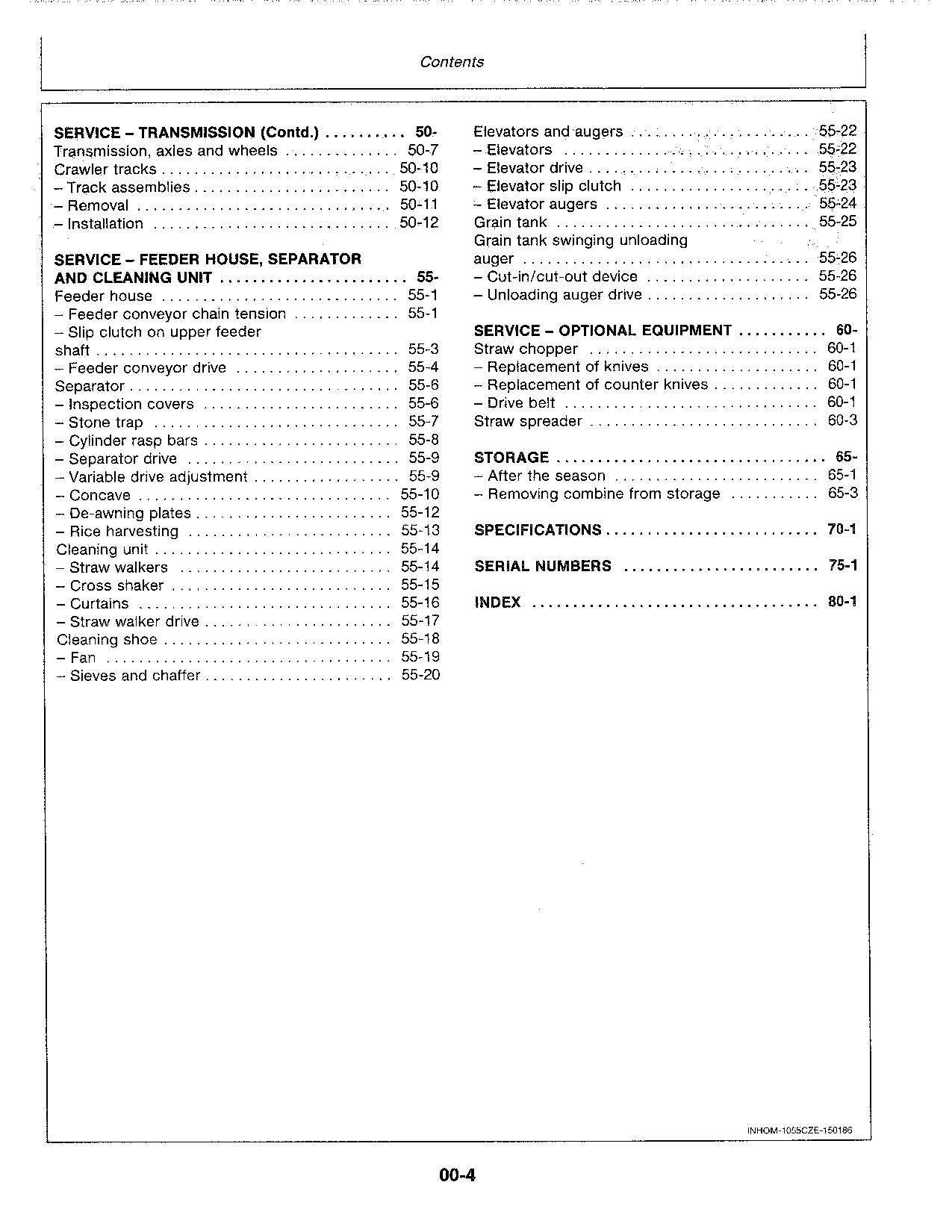 JOHN DEERE 1055 COMBINE OPERATOR MANUAL #1