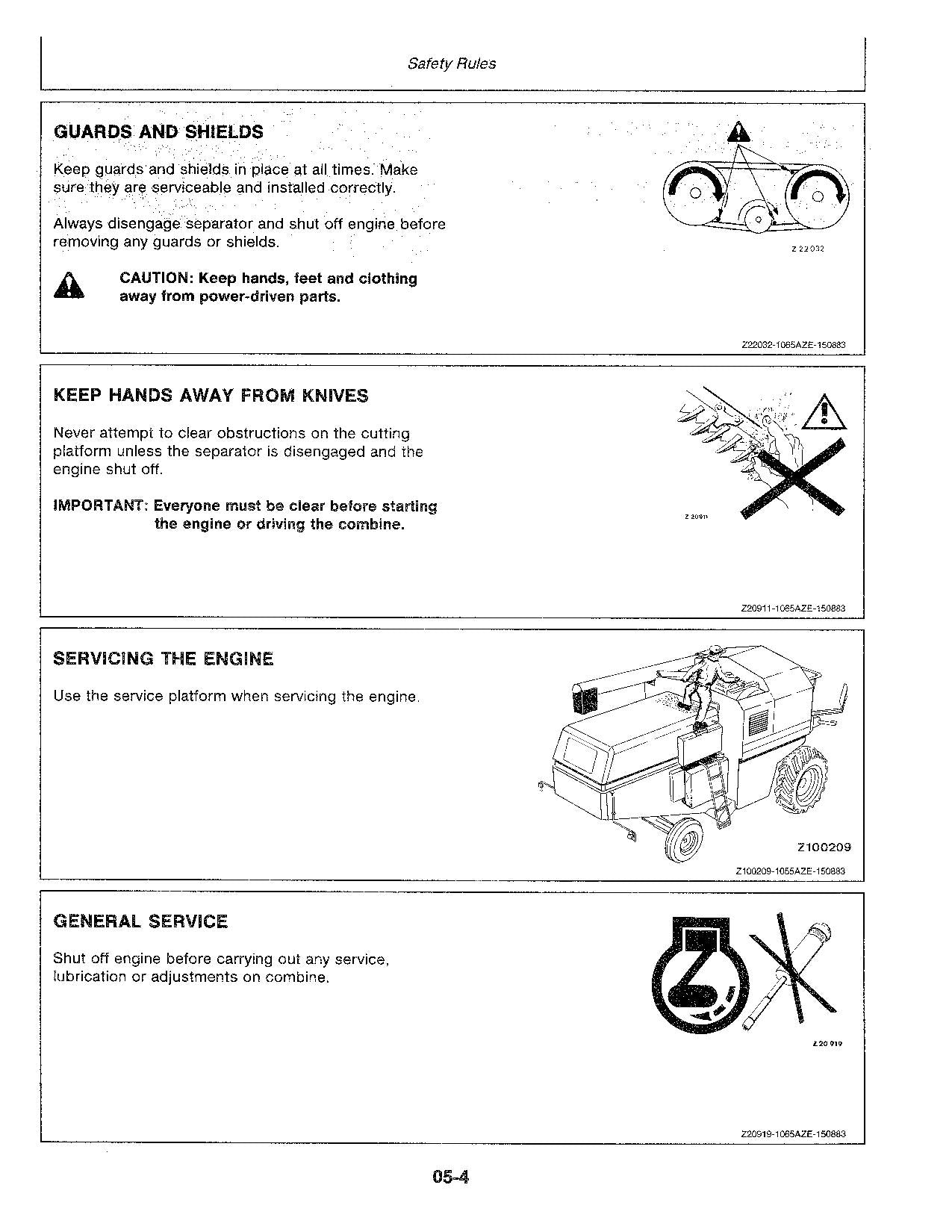 JOHN DEERE 1055 COMBINE OPERATOR MANUAL #1