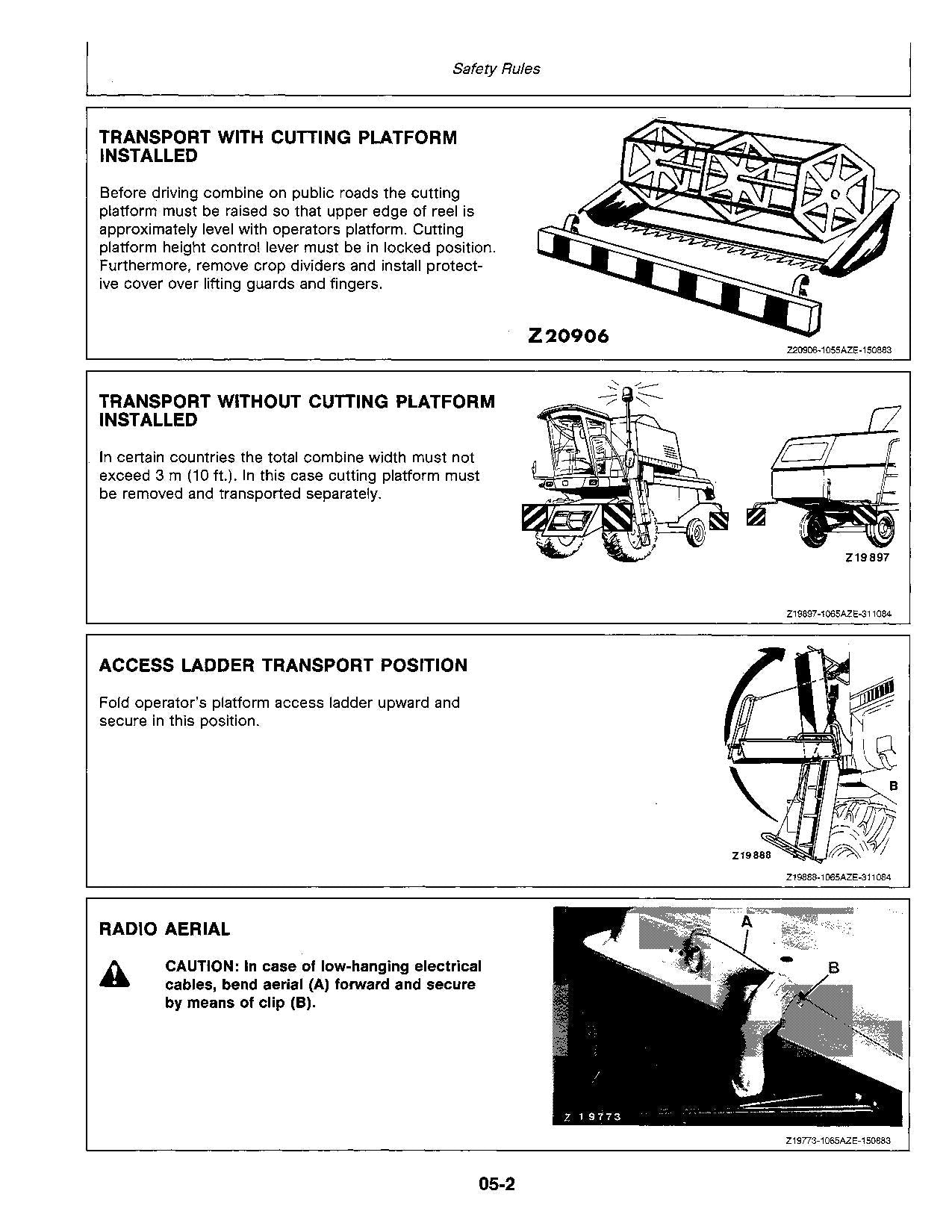 JOHN DEERE 1065 1075 1085 Hydro4 COMBINE OPERATOR MANUAL