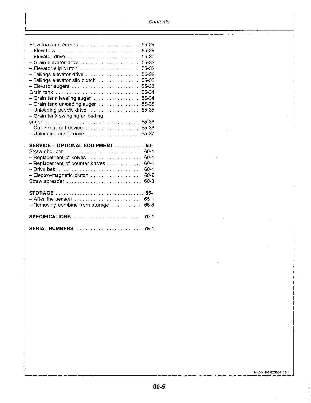 JOHN DEERE 1065 1075 1085 Hydro4 COMBINE OPERATOR MANUAL