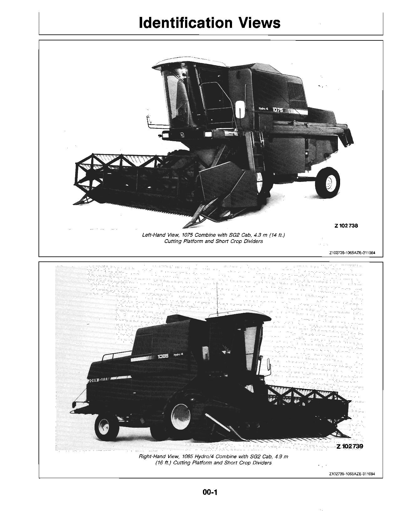 MANUEL D'UTILISATION DE LA MOISSONNEUSE-BATTEUSE JOHN DEERE 1065 1075 1075 Hyrdo4 1085 Hydro4