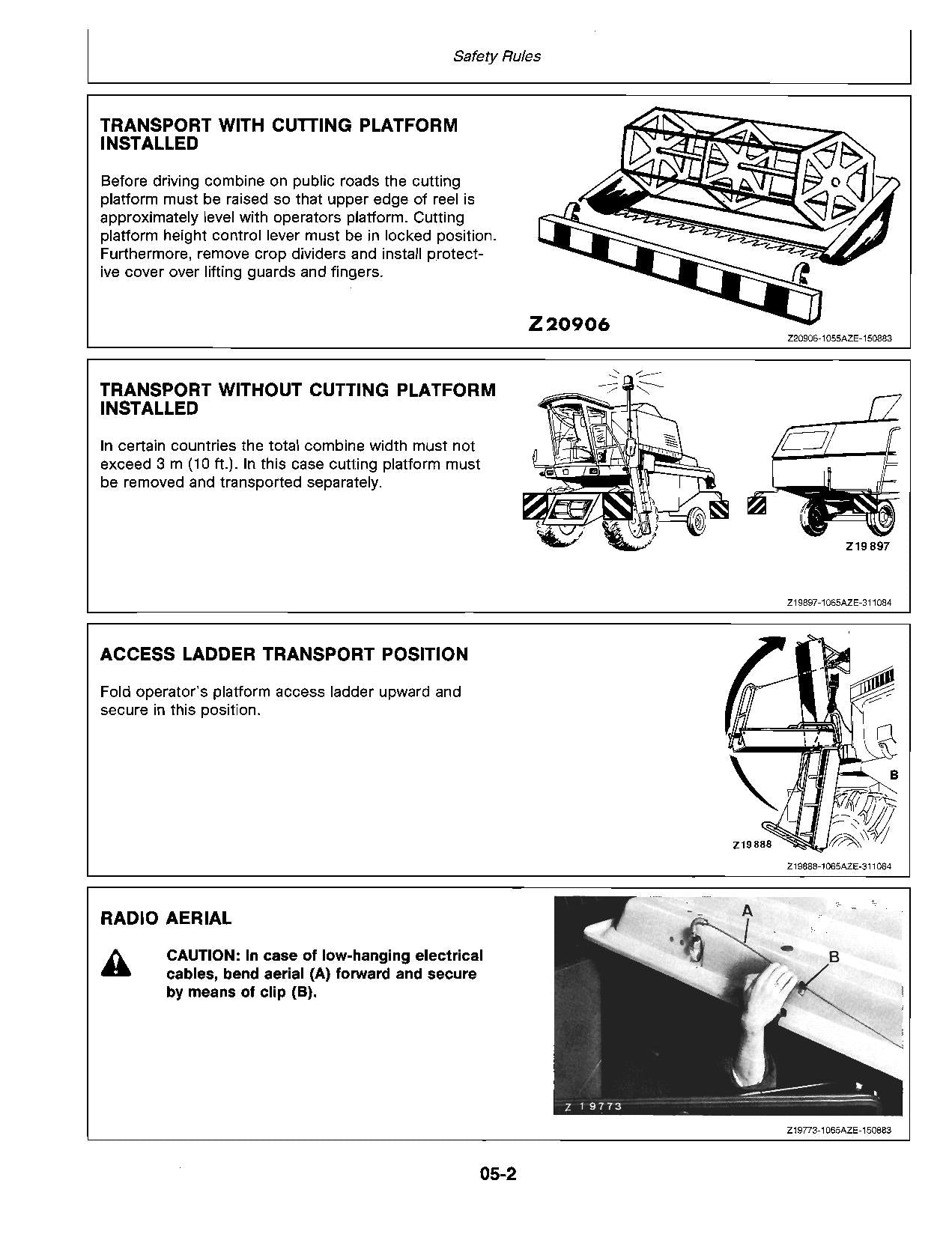 MANUEL D'UTILISATION DE LA MOISSONNEUSE-BATTEUSE JOHN DEERE 1065 1075 1075 Hyrdo4 1085 Hydro4