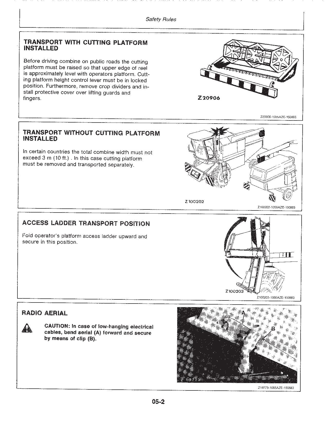 JOHN DEERE 1055 MÄHDRESCHER-BETRIEBSHANDBUCH NR. 2